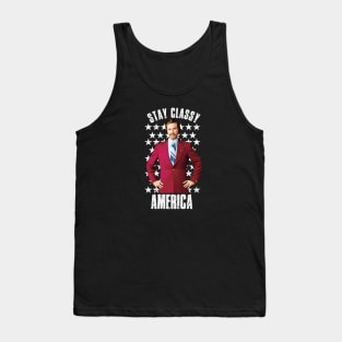 Anchorman Stay Classy Ron with Stars Tank Top